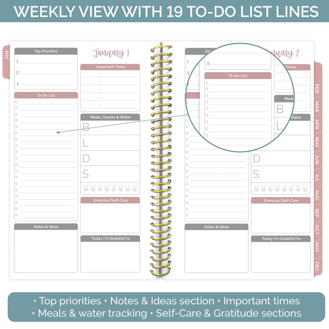 Undated Daily To Do List Planner, Daydream Believer - bloom daily planners