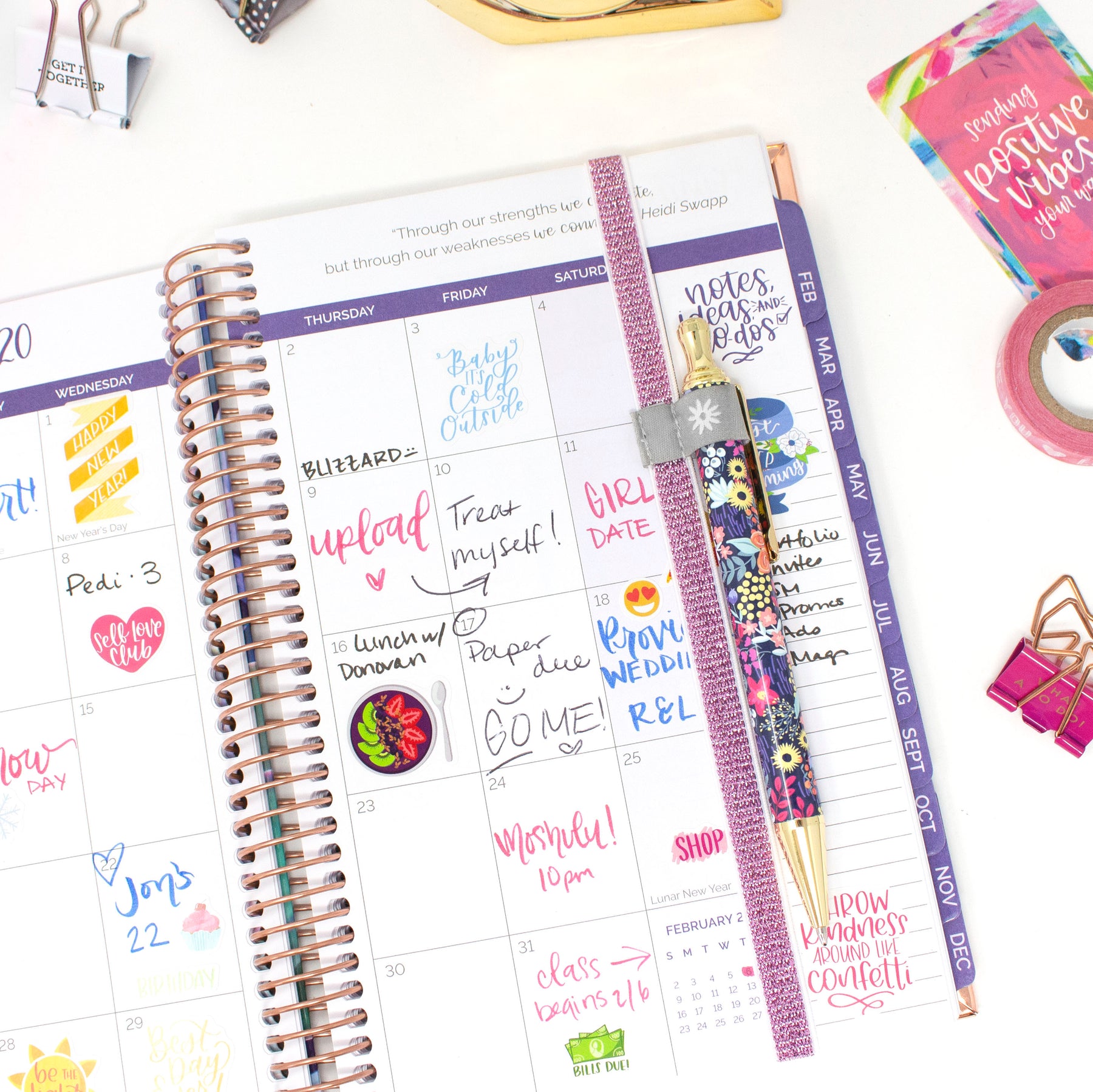 3 Pack of Elastic Planner Bands / Bookmarks bloom daily planners