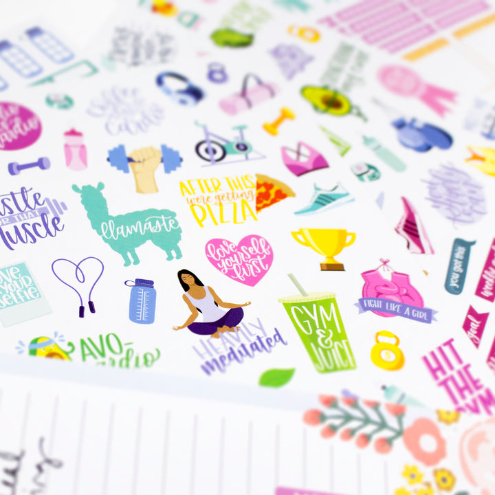 Sticker Sheets, Fitness & Healthy Living Stickers
