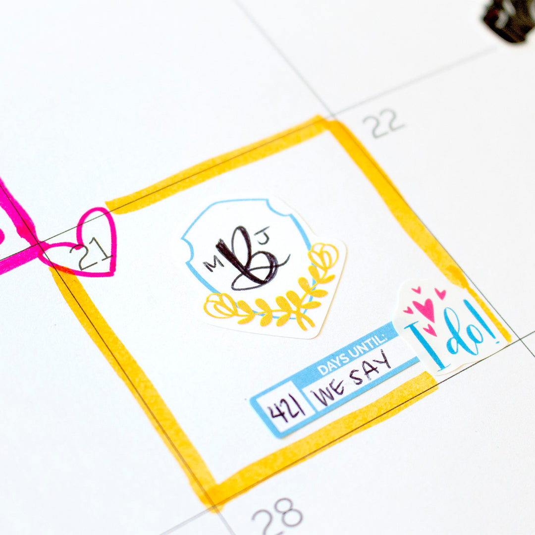 Wedding Sticker for Scrapbooking, 5 Sheets/206 PCS, Pastel Colors  Waterproof, Blissful Wedding Planning Stickers for Scrapbook and Wedding  Card, Bride