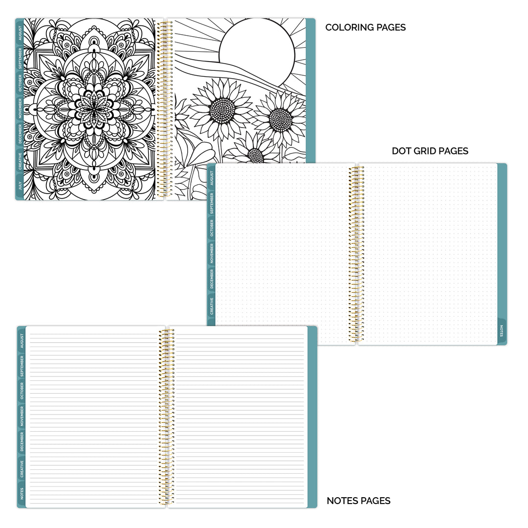 Coloring Monthly Cover Pages Printable Planner Digital Bullet