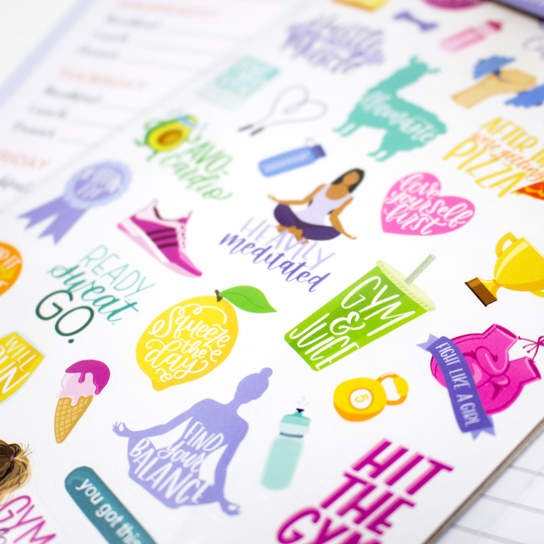 Planner Sticker Pack, Fitness & Healthy Living