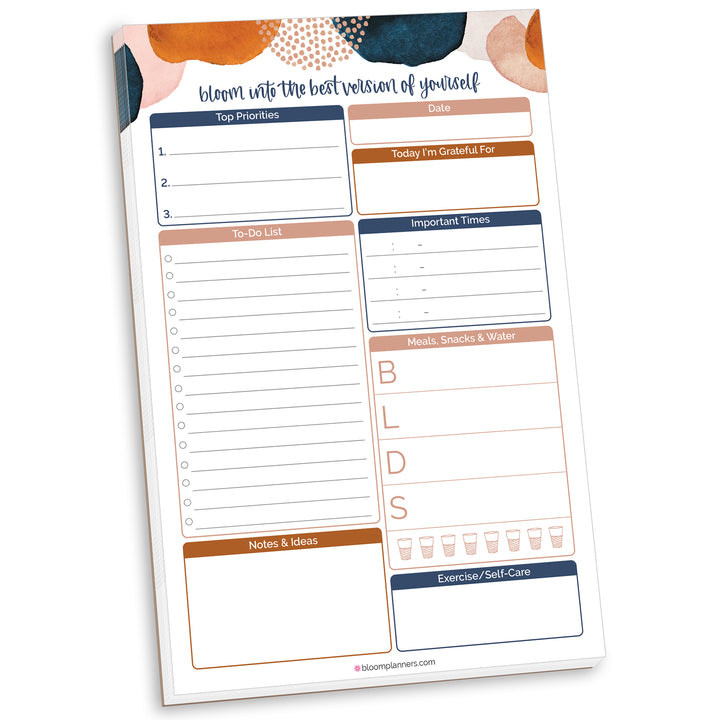 Planning Pad, 6" x 9", Daily Planning System, Earthy Abstract