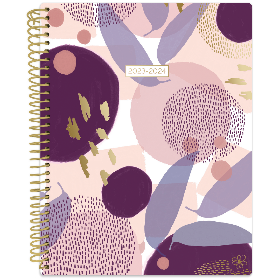 2023-24 Soft Cover Daisy Student Planner, 7" x 9", Modern Abstract, Purple