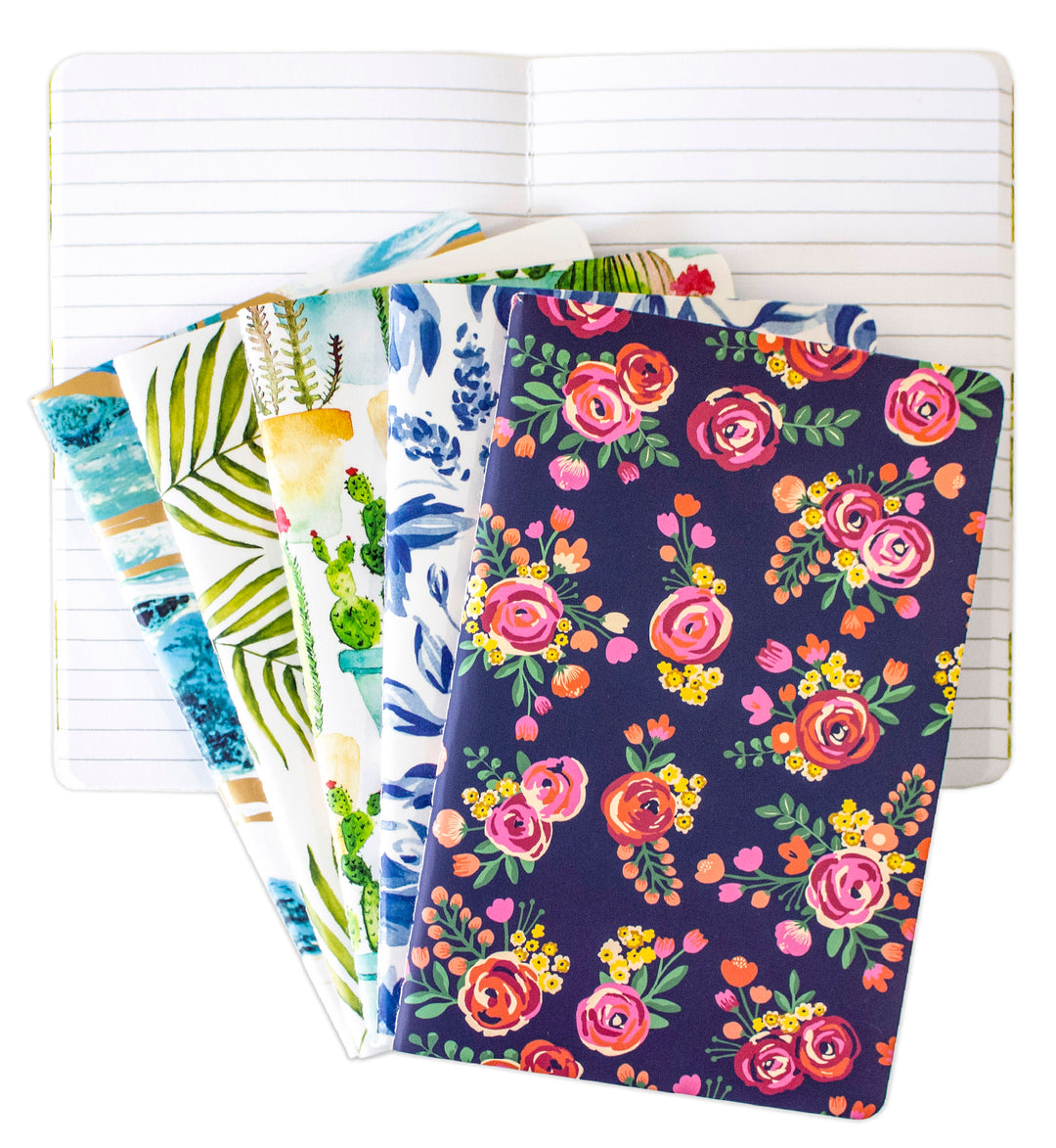 Assorted Wild Flowers lined letter writing paper / 20 sheets in each pack
