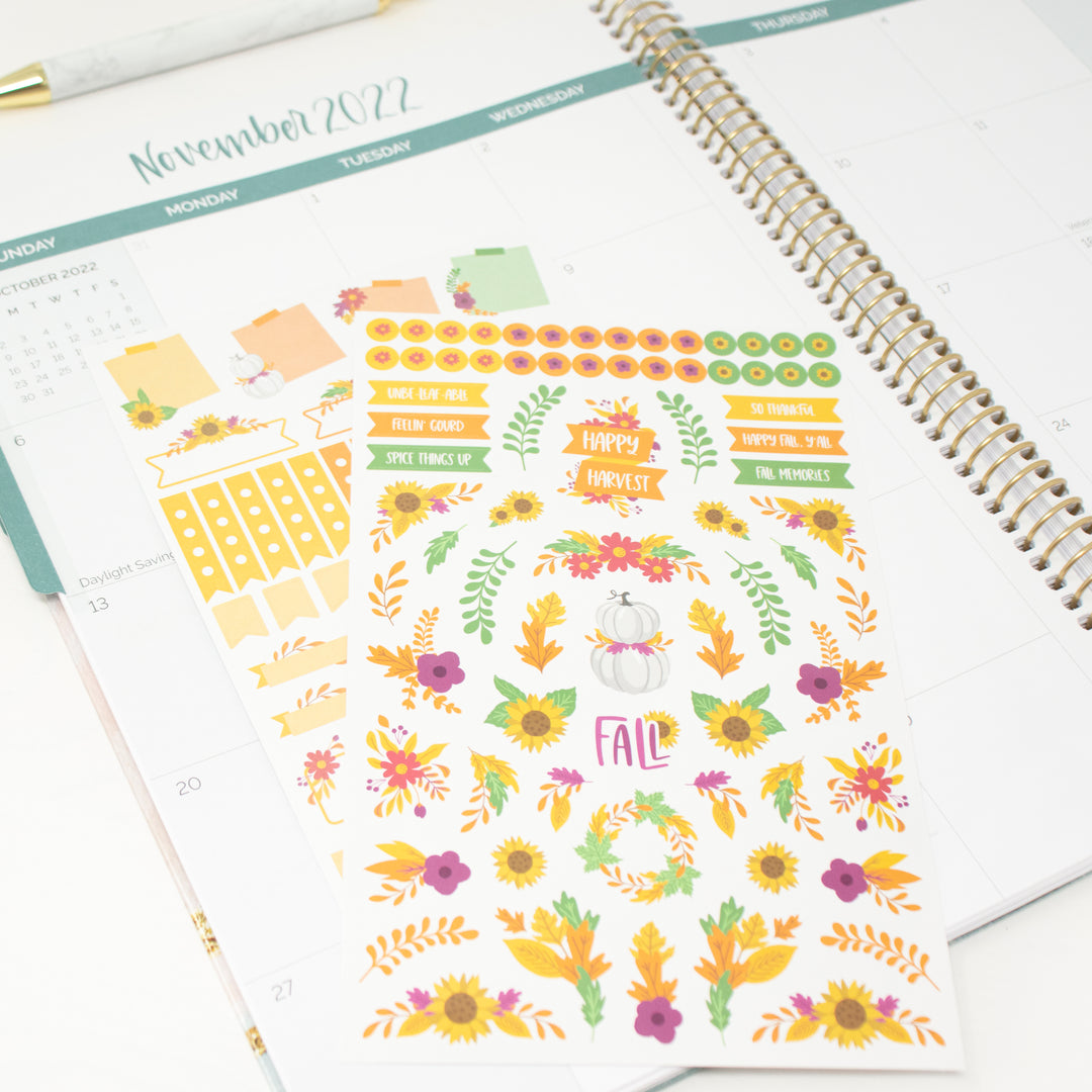 Sticker Sheets, Decorative Floral Planner Stickers