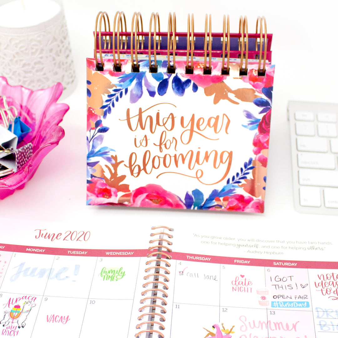 Hand-lettered Perpetual Inspirational Desk Calendar / Easel - bloom daily  planners®