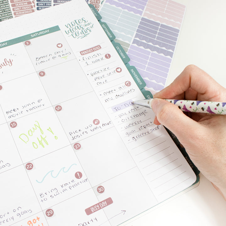 Planner Sticker Pack, Calendar Essentials, Jewel Tones