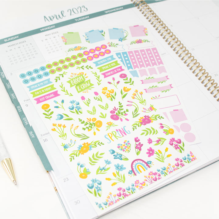 Sticker Sheets, Decorative Floral Planner Stickers