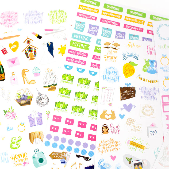 Sticker Sheets, Wedding Planning Stickers V2