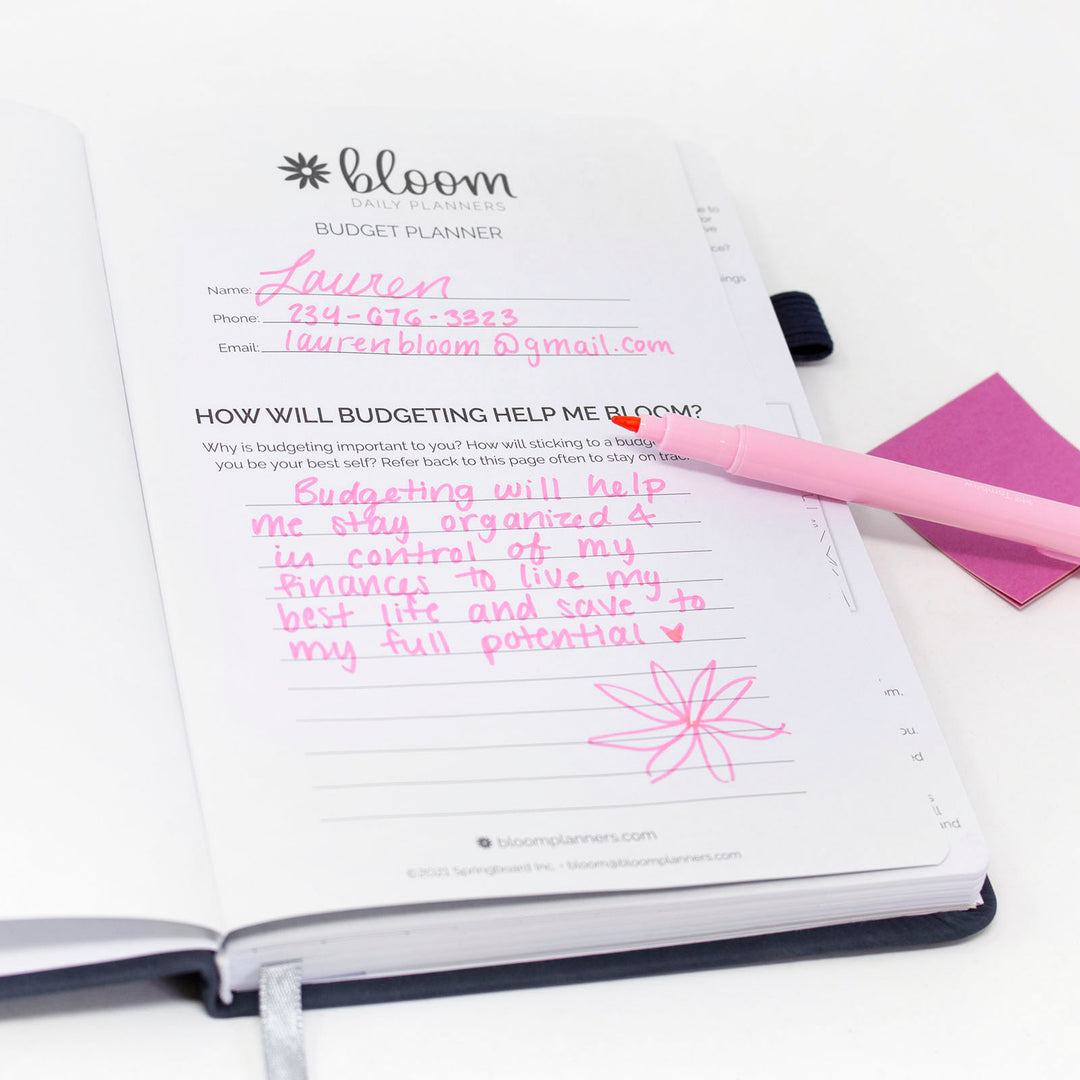 Budget & Financial Planner, Navy - bloom daily planners