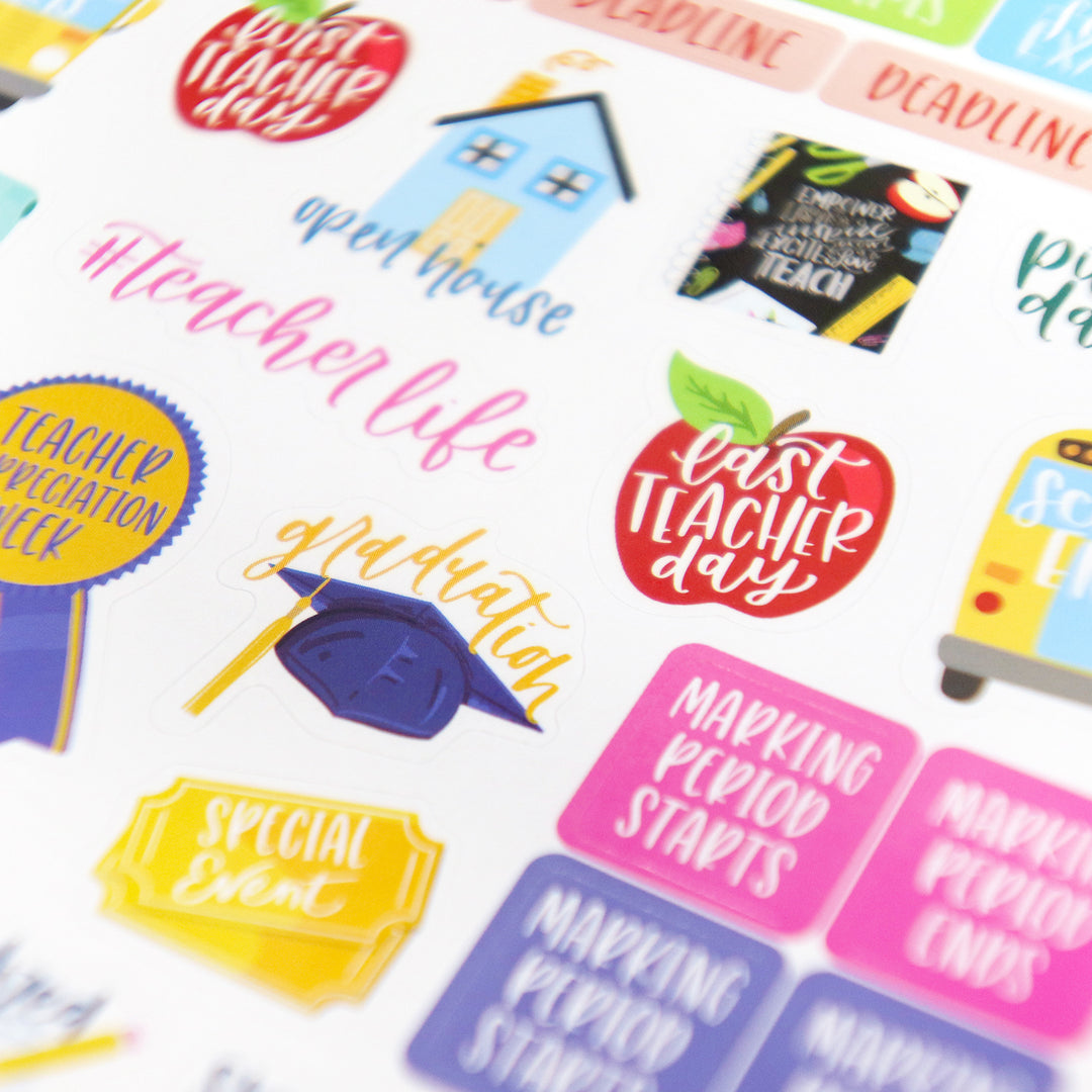 Sticker Sheets, Teacher Planner Stickers V2