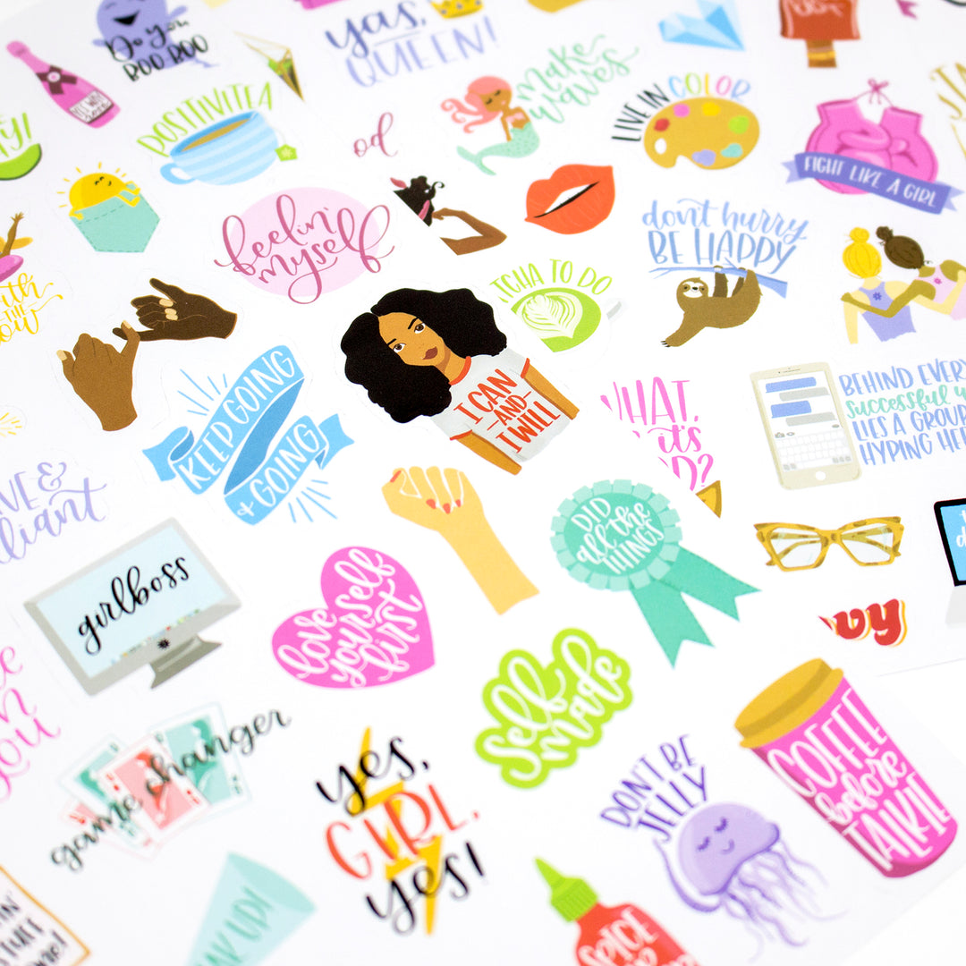 Wake Up Reusable Sticker Book - Dorky Planner Girls