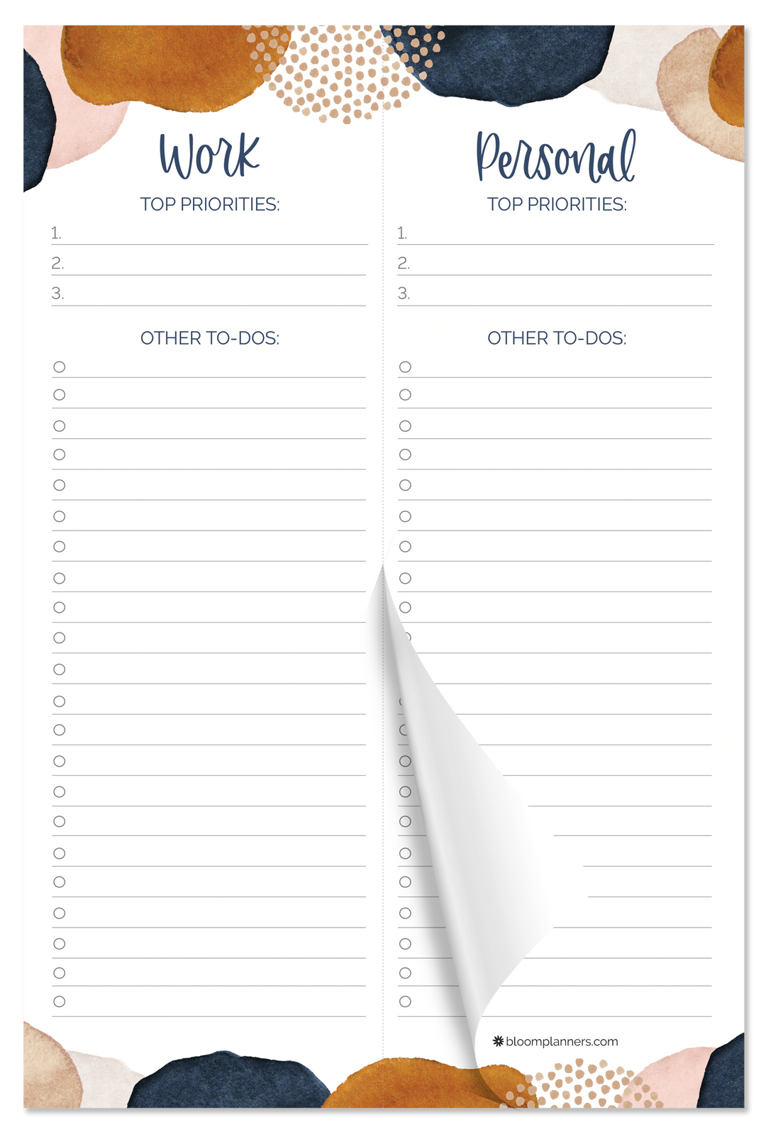 Undated Daily Planner Refill A5 Planner Inserts Daily To Do List Notebook  for Work Time Management Planner Task Organizer Task Planner Organizer with