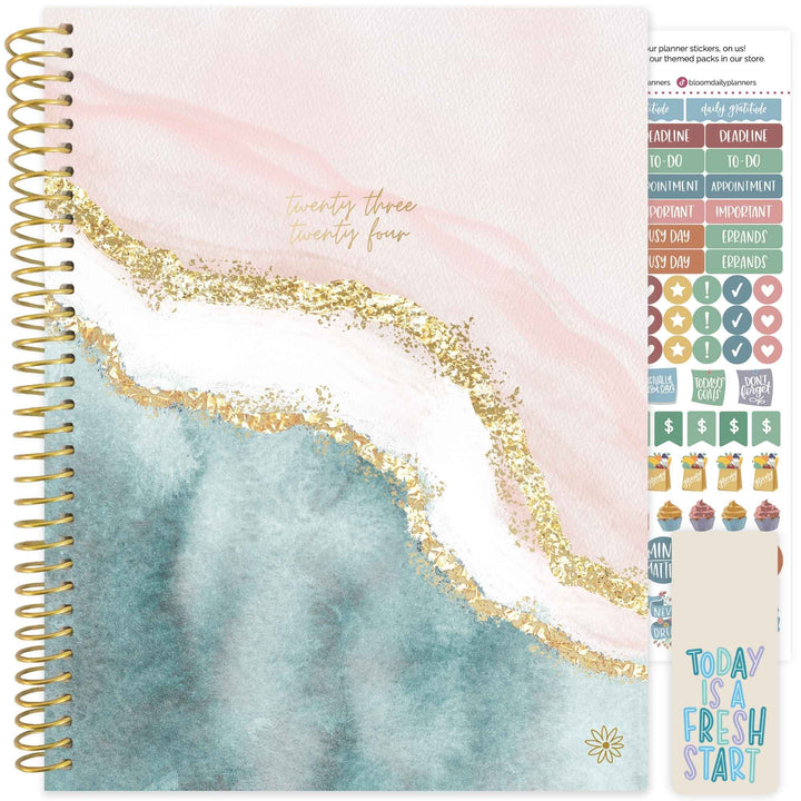 2023-24 Soft Cover Planner, 8.5" x 11", Daydream Believer, Pink & Blue