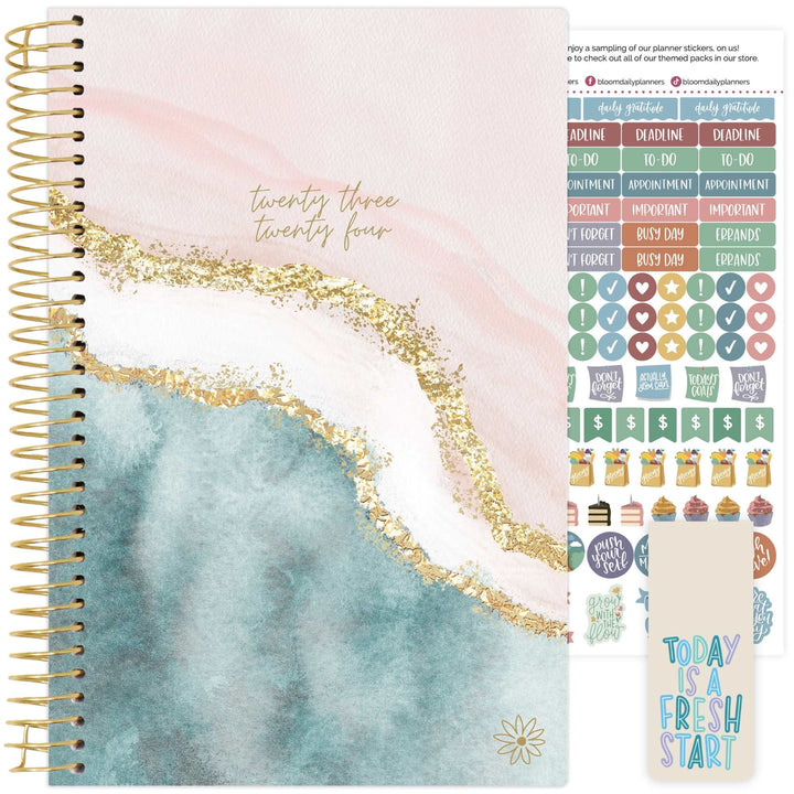 2023-24 Soft Cover Planner, 5.5" x 8.25", Daydream Believer, Pink & Blue