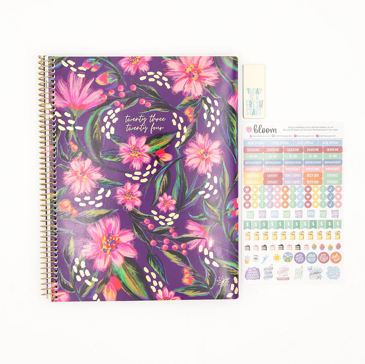 2023-24 Soft Cover Planner, 8.5" x 11", Fluorescent Floral