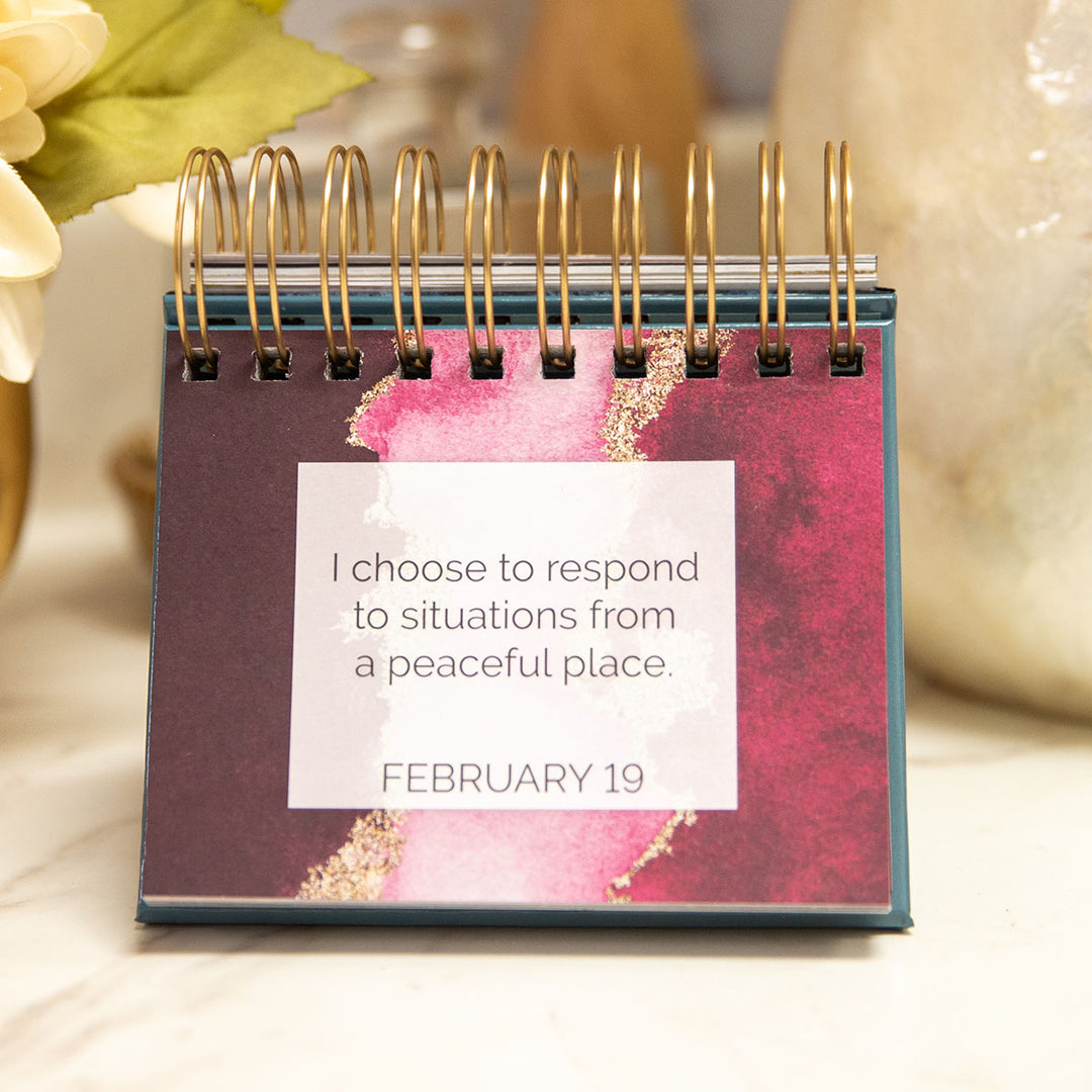 Hand-lettered Perpetual Inspirational Desk Calendar / Easel - Bloom Daily Planners