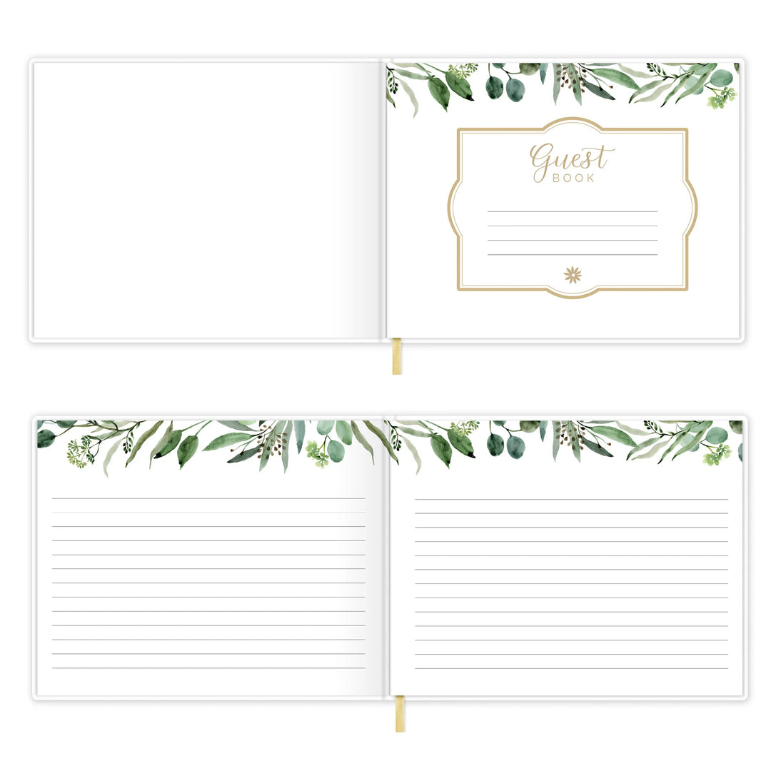 Wedding Guest Book, Eucalyptus - Gold Foil & Gilded Edges – bloom daily planners wedding-guest-book-eucalyptus-gold-foil-gilded-edges-bloom-daily-planners