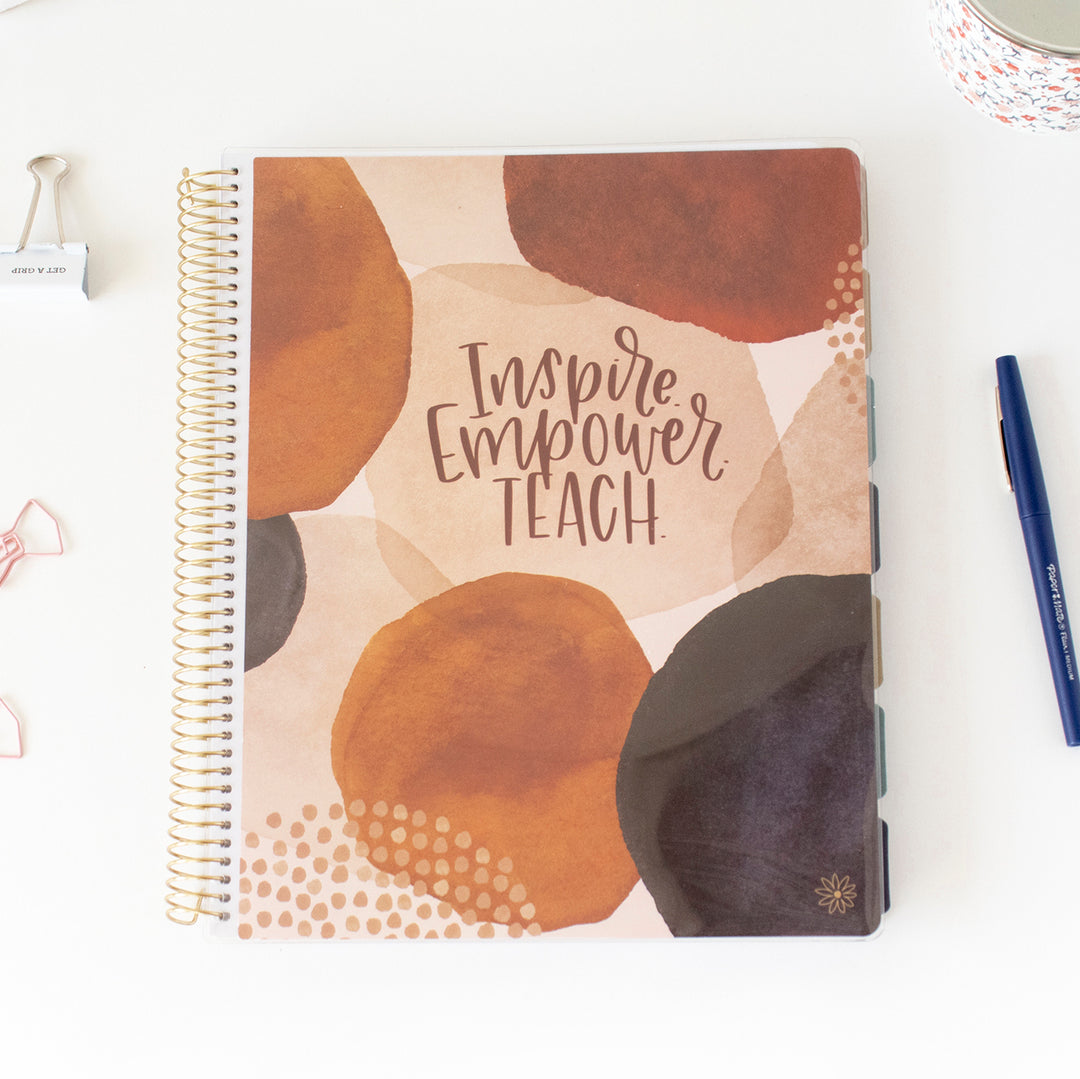 Undated Teacher Planner & Calendar, Interchangeable Cover