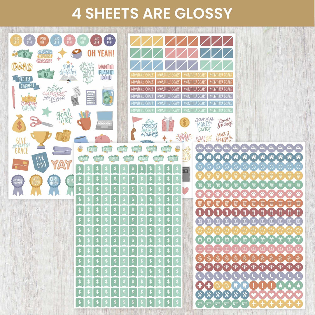 4Sheets/set of Budget Stickers Planner Stickers, Daily, Weekly and Monthly  Planners Scrapbook Labels Stationery