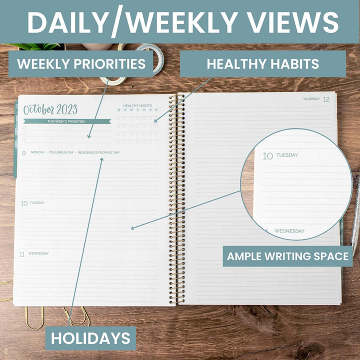 2023-24 Soft Cover Planner, 8.5" x 11", Garden Party