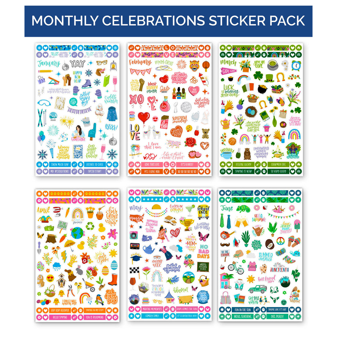 24 Sheets Daily Planners Monthly Celebrations Planner Stickers Monthly  Sticker Book Planner Stickers and Accessories for Calendar Planning