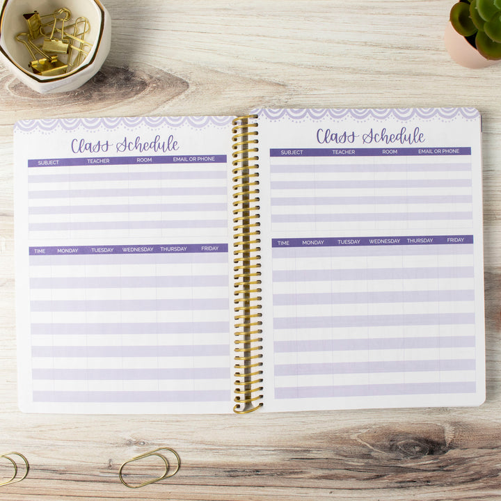2023-24 Soft Cover Daisy Student Planner, 7" x 9", Poppy Meadow, Purple