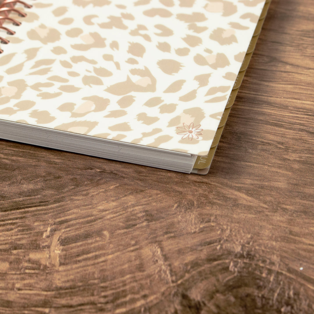 2023-24 Soft Cover Planner, 4" x 6", Tan Leopard