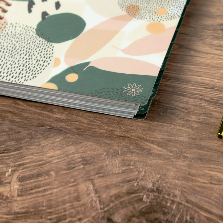 2023-24 Soft Cover Planner, 4" x 6", Modern Abstract, Green