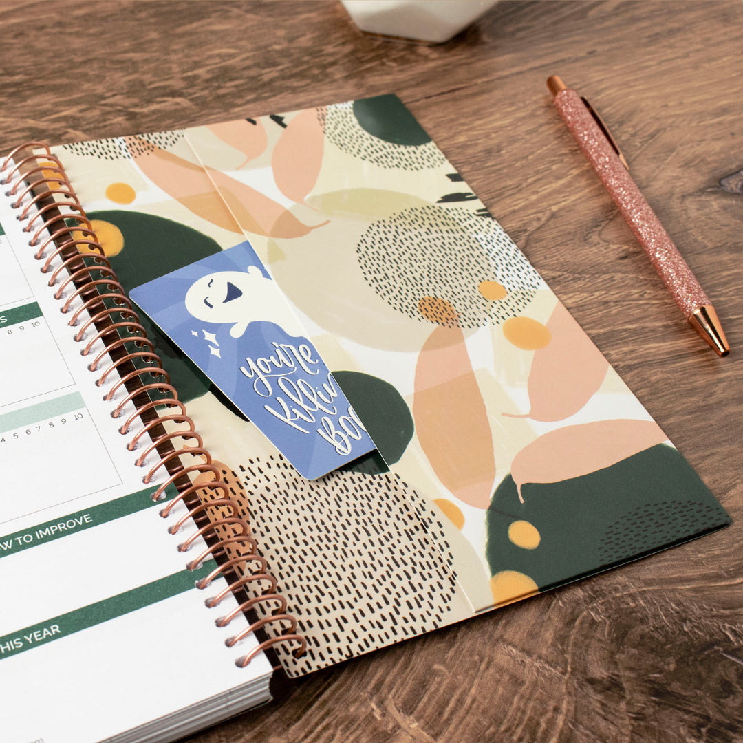 2023-24 Soft Cover Planner, 5.5" x 8.25", Modern Abstract, Green