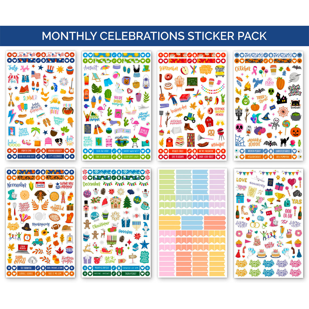 CELEBRATE (NYE) MONTHLY Layout Planner Stickers