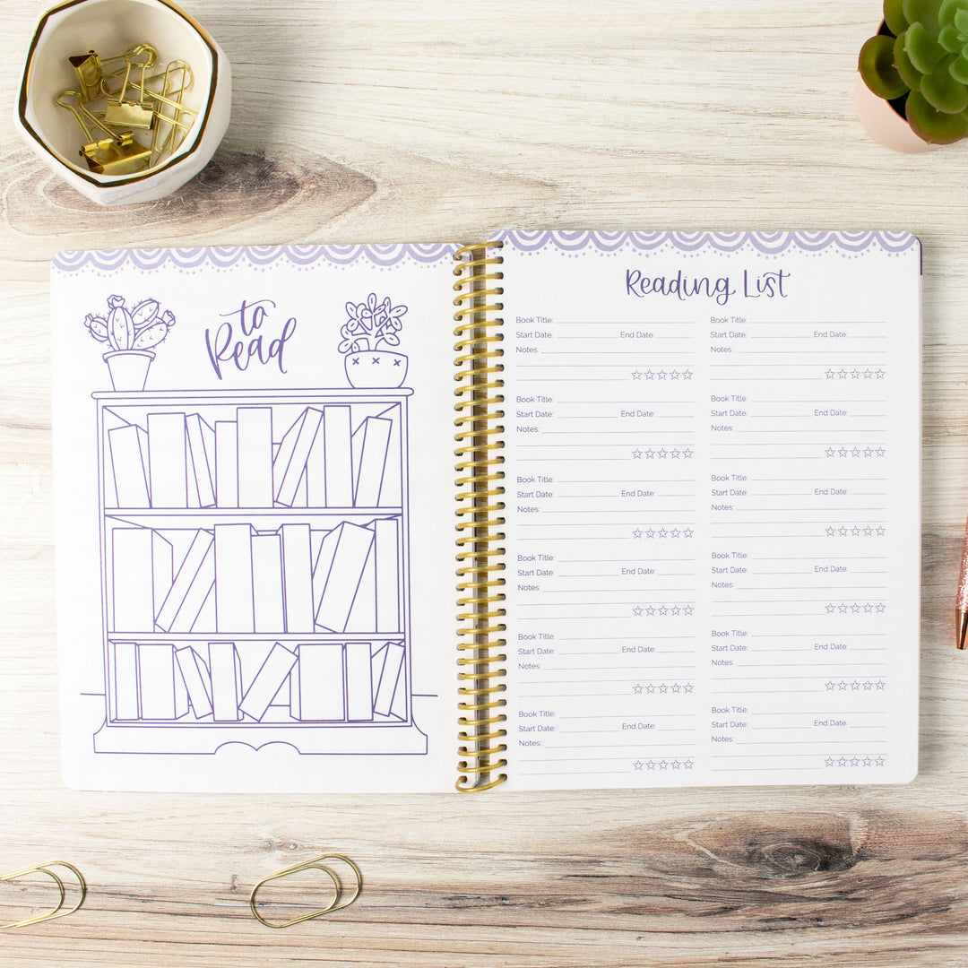 2023-24 Soft Cover Daisy Student Planner, 7" x 9", Poppy Meadow, Purple