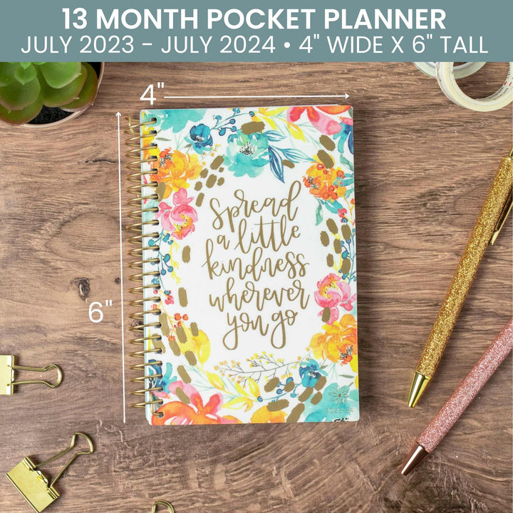 2023-24 Soft Cover Planner, 4" x 6", Spread Kindness