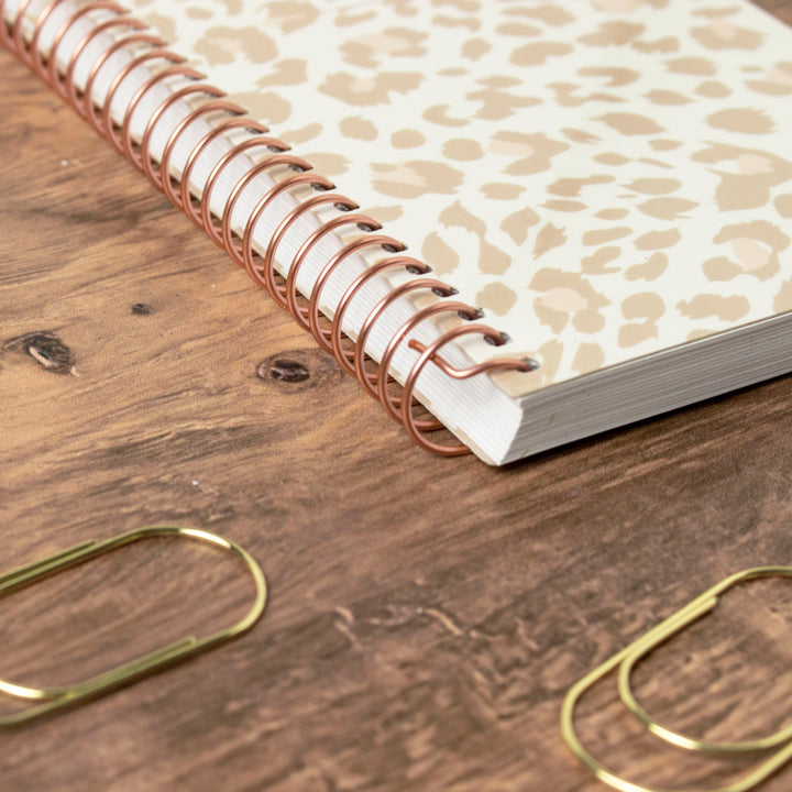 2023-24 Soft Cover Planner, 4" x 6", Tan Leopard