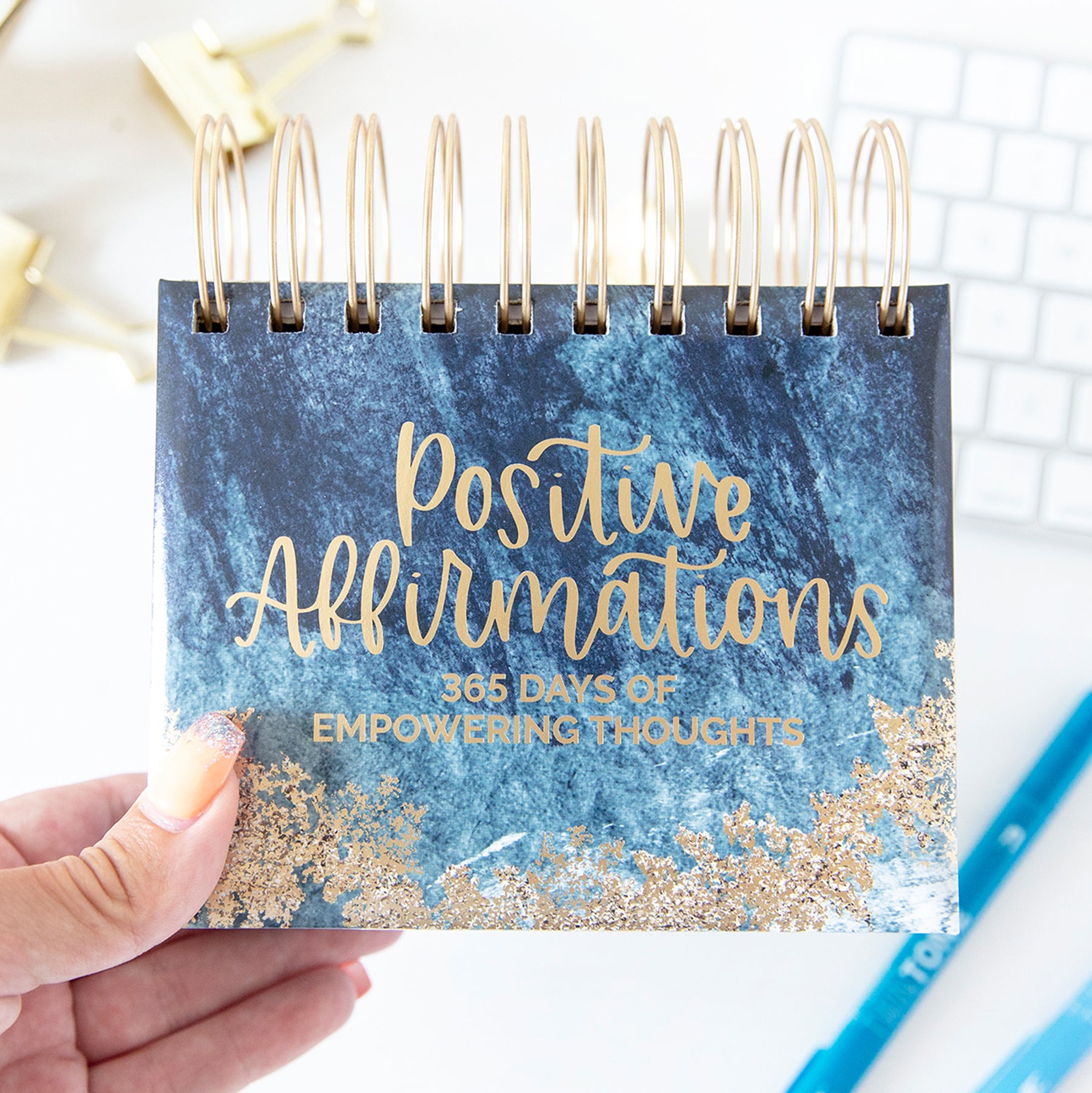 Inspirational Perpetual Desk Easel, Positive Affirmations bloom daily