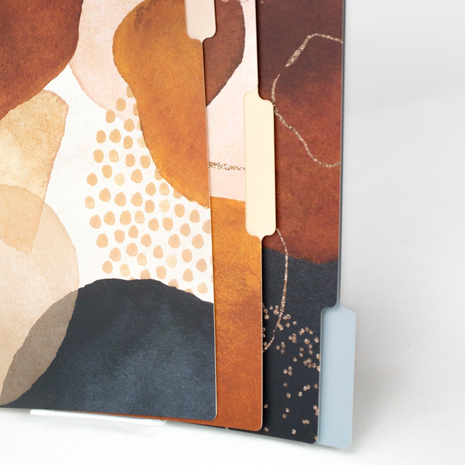 File Folder Set of Six, Earthy Abstract bloom daily planners