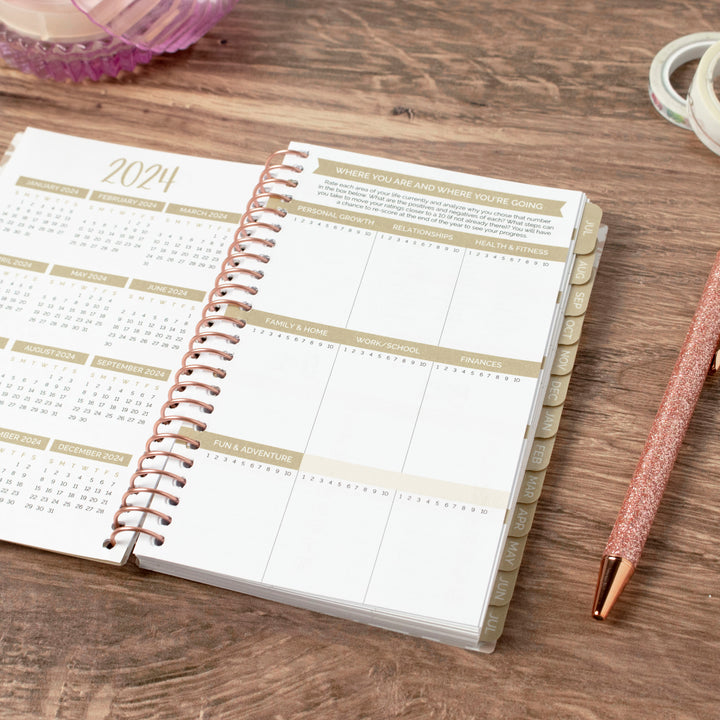 2023-24 Soft Cover Planner, 4" x 6", Tan Leopard