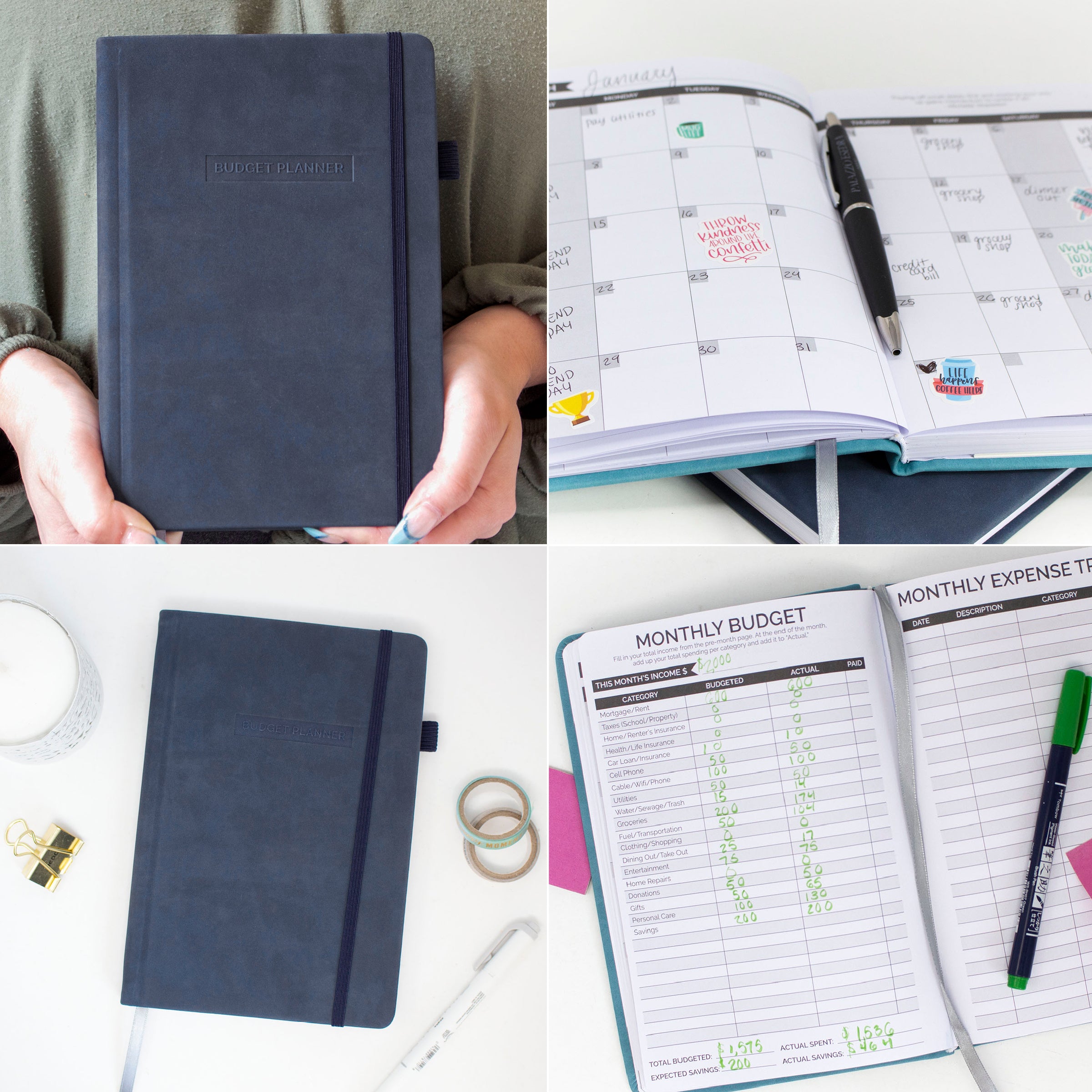 Budget & Financial Planner, Navy - bloom daily planners