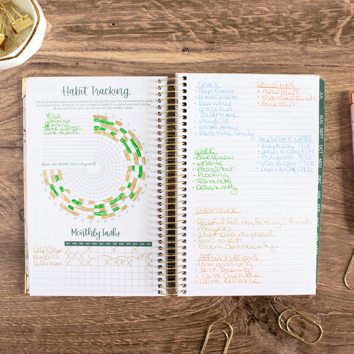 2023-24 Hard Cover Planner, 5.5" x 8.25", Eucalyptus
