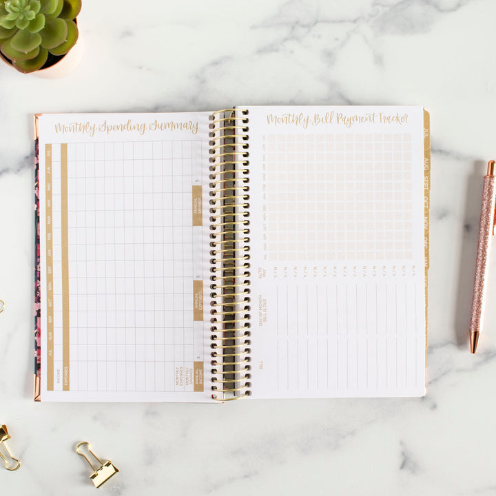 2023-24 Hard Cover Planner, 5.5" x 8.25", Gold Bees