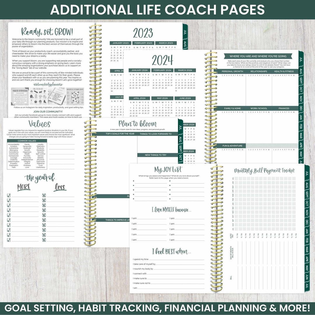2023-24 Soft Cover Planner, 4" x 6", Earthy Abstract, Green
