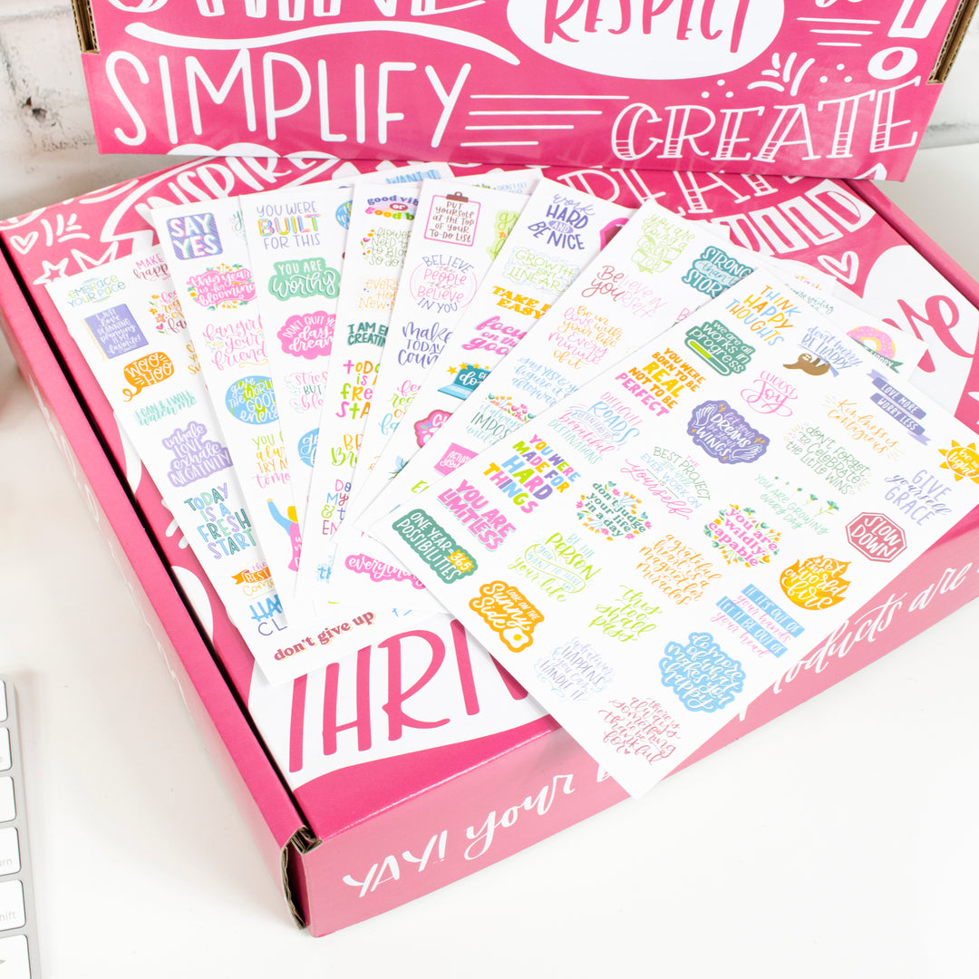 Positivity Stickers, Motivational Stickers, Kawaii Stickers, Sticker Set,  Scrapbook Sticker Pack, Planner Accessories, Journal Stickers 