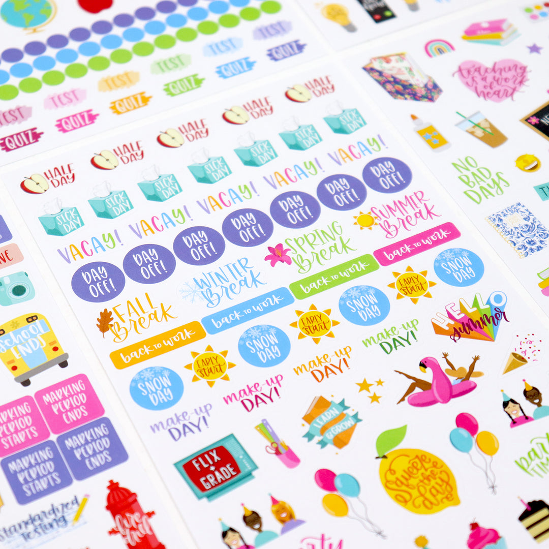 Bloom Daily Planners Sticker Sheets, Teacher Planner Stickers V2