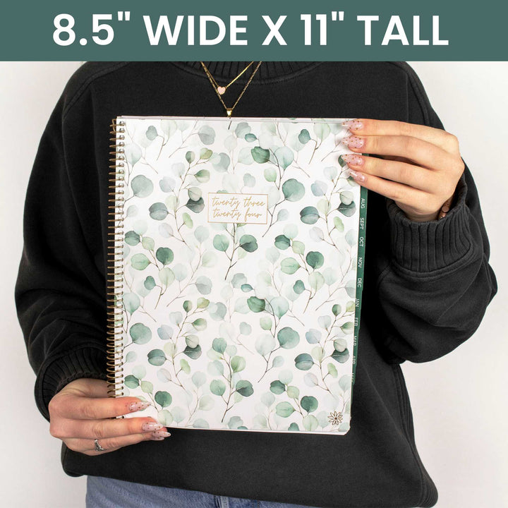 2023-24 Soft Cover Planner, 8.5" x 11", Boho Greenery
