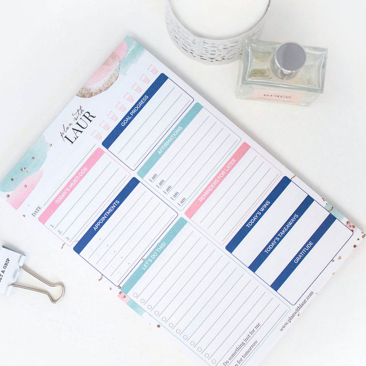 bloom daily planners - Plan with Laur Double Sided Planning Pad, 6 x 9