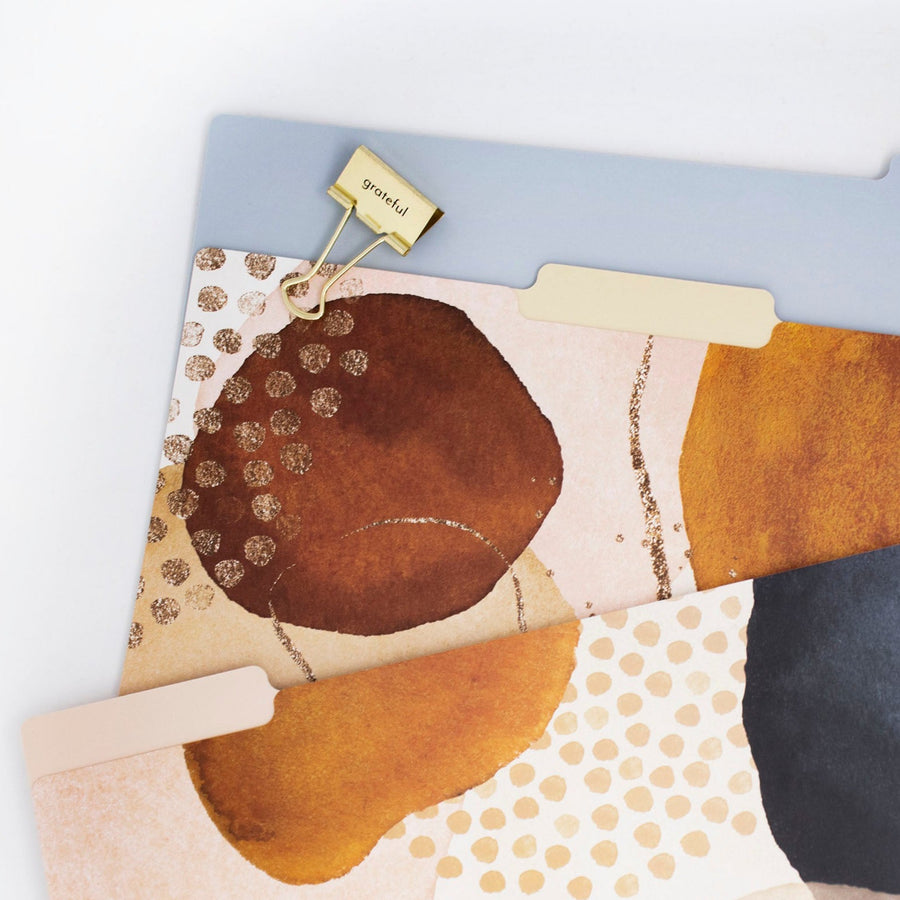 File Folder Set of Six, Earthy Abstract bloom daily planners