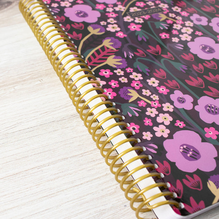 2023-24 Soft Cover Daisy Student Planner, 7" x 9", Poppy Meadow, Purple