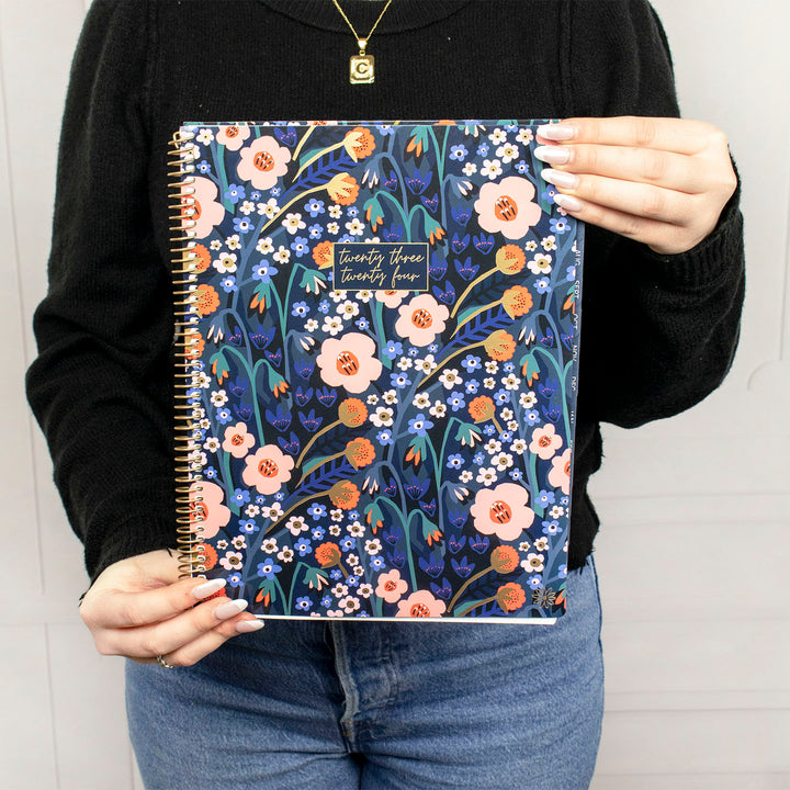 2023-24 Soft Cover Planner, 8.5" x 11", Poppy Meadow, Blue