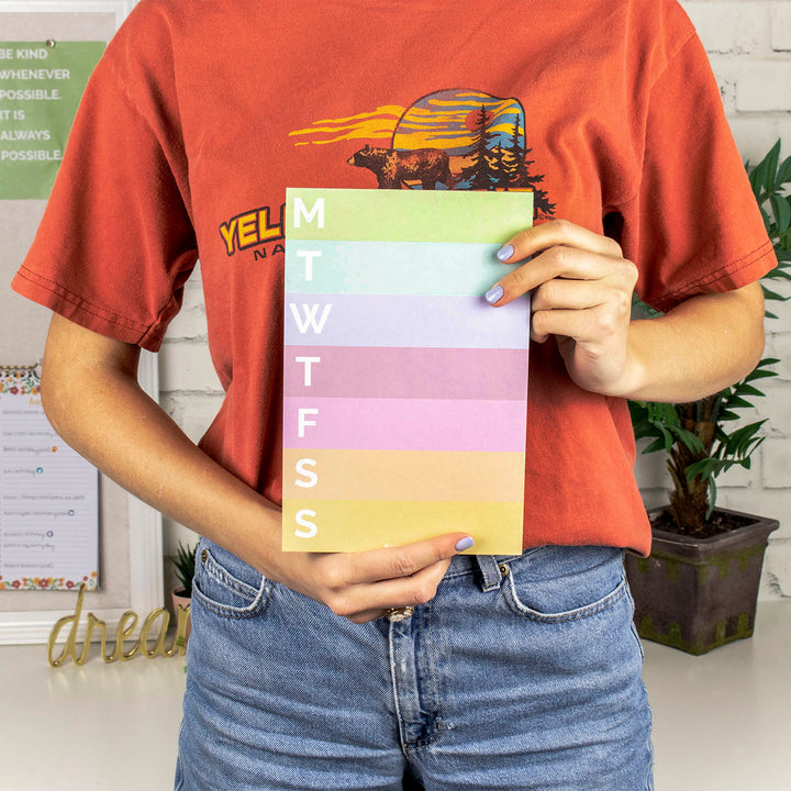 Planning Pad, 6" x 9", Color Blocked Weekly Planner, Rainbow Sorbet